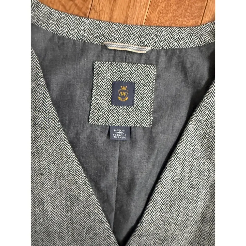 Wallin & Bros Men’s M Wool Blend Herringbone Vest Waistcoat